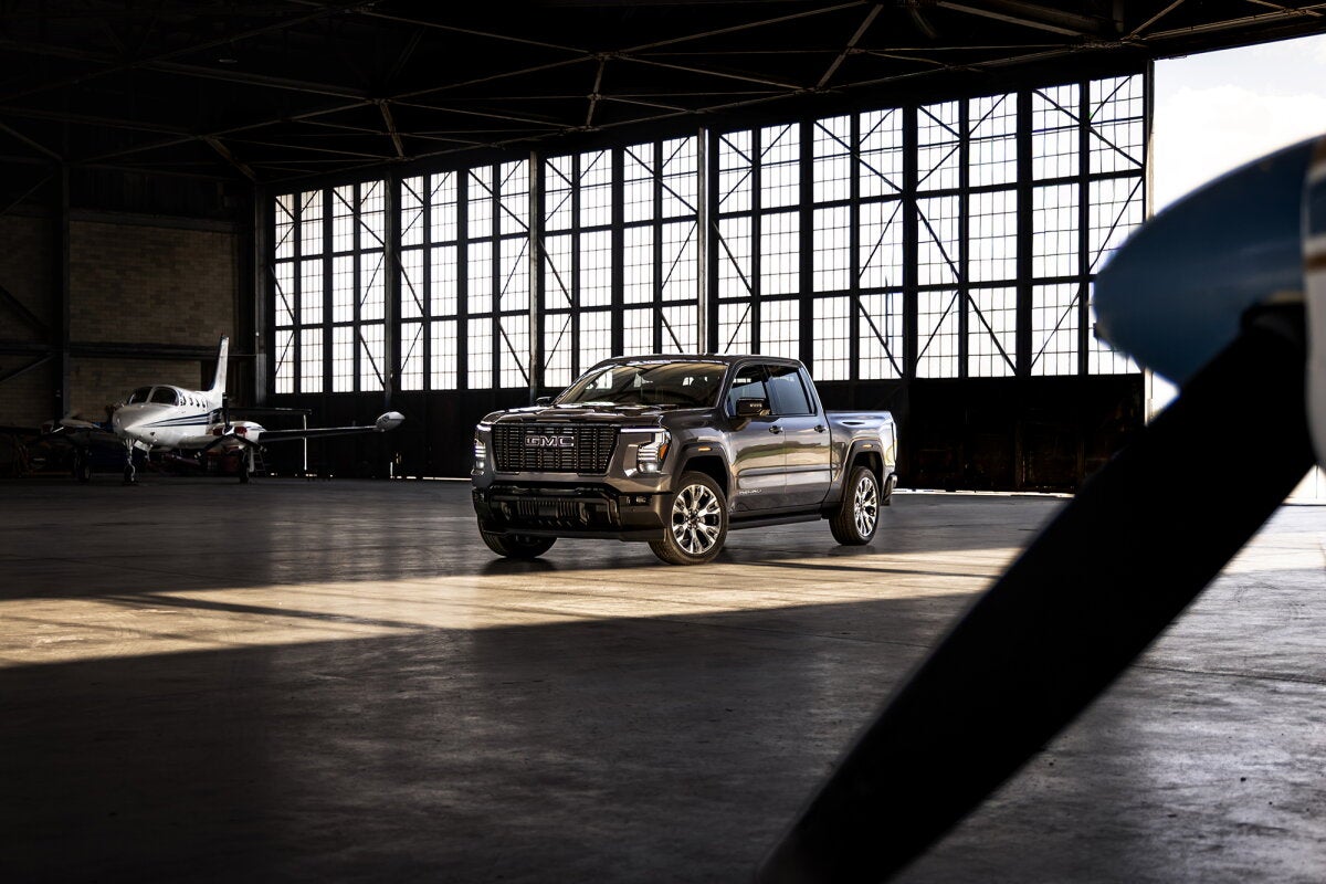 2027 GMC Sierra 1500 Denali Ultimate in hangar