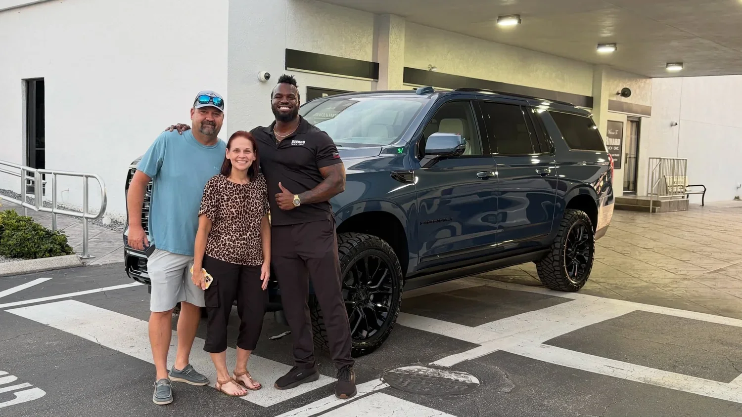 Crystal and Jason with their custom 2026 GMC Yukon Denali XL build at Rivard Buick GMC
