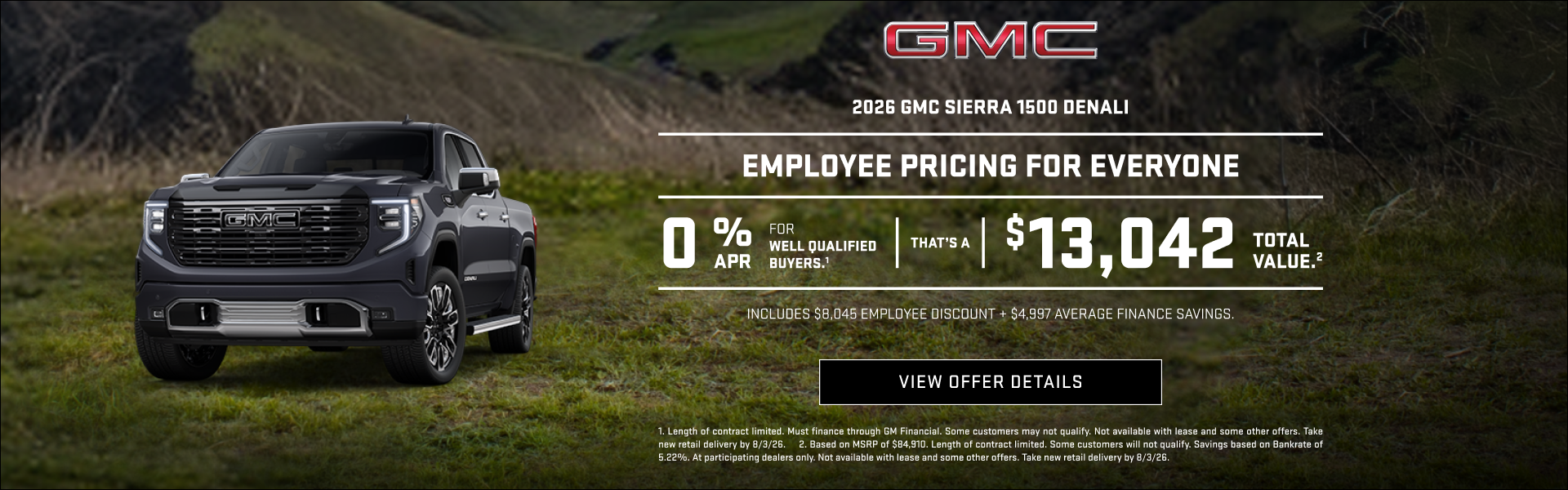 EMPLOYEE PRICING FOR EVERYONE0% APR for well-qualified buyer