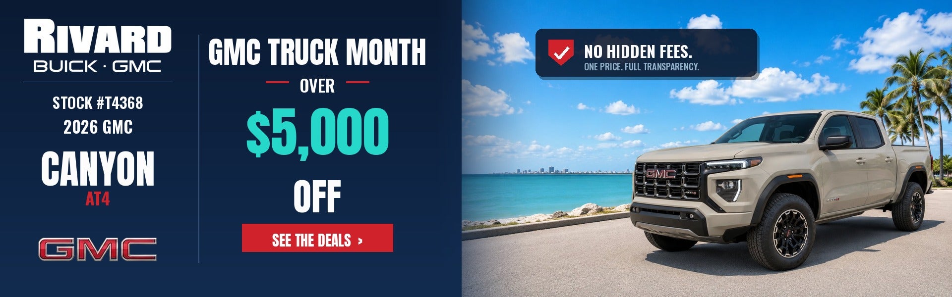 2026 GMC Canyon AT4 - over $5,000 off