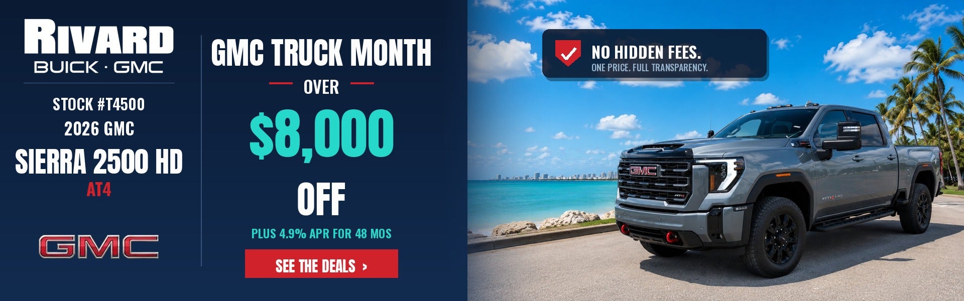 2026 GMC Sierra 2500 HD AT4 - $8k off + 4.9% APR
