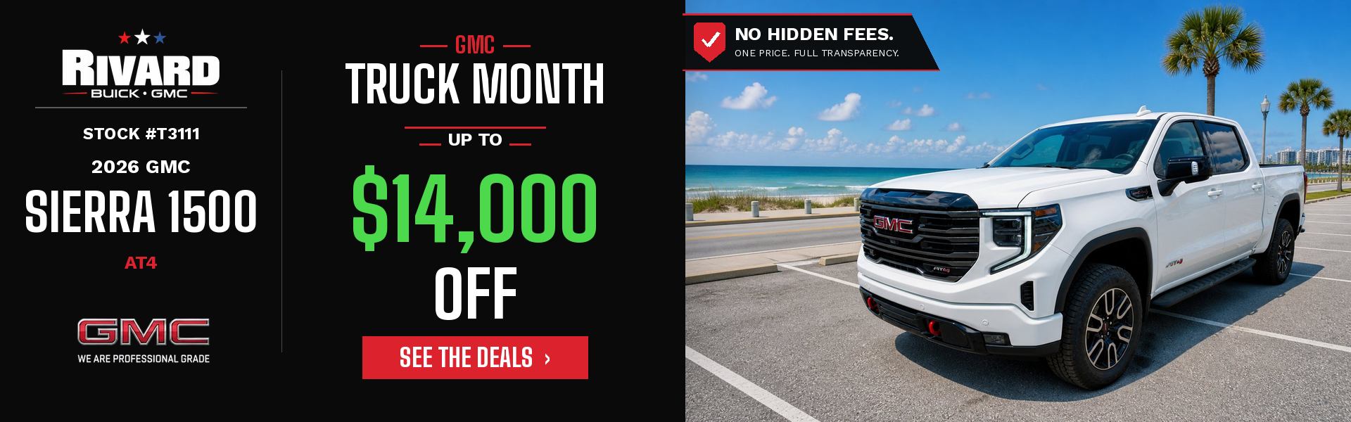 2026 GMC Sierra 1500 AT4 - Up to $14,000 Off Truck Month