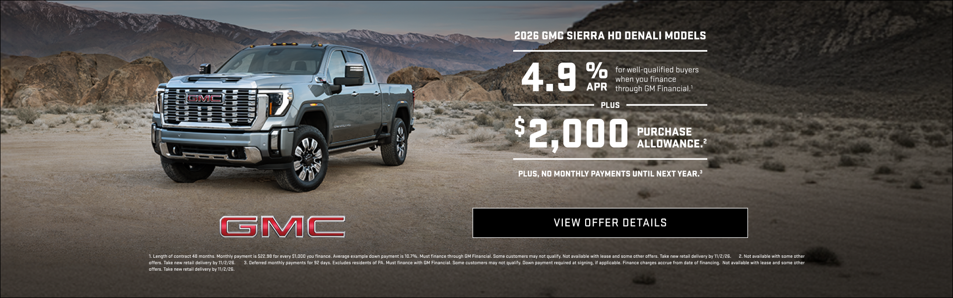 4.9% APR for well-qualified buyers on 2026 GMC Sierra 2500 HD and 3500 HD at Rivard Buick GMC Tampa
