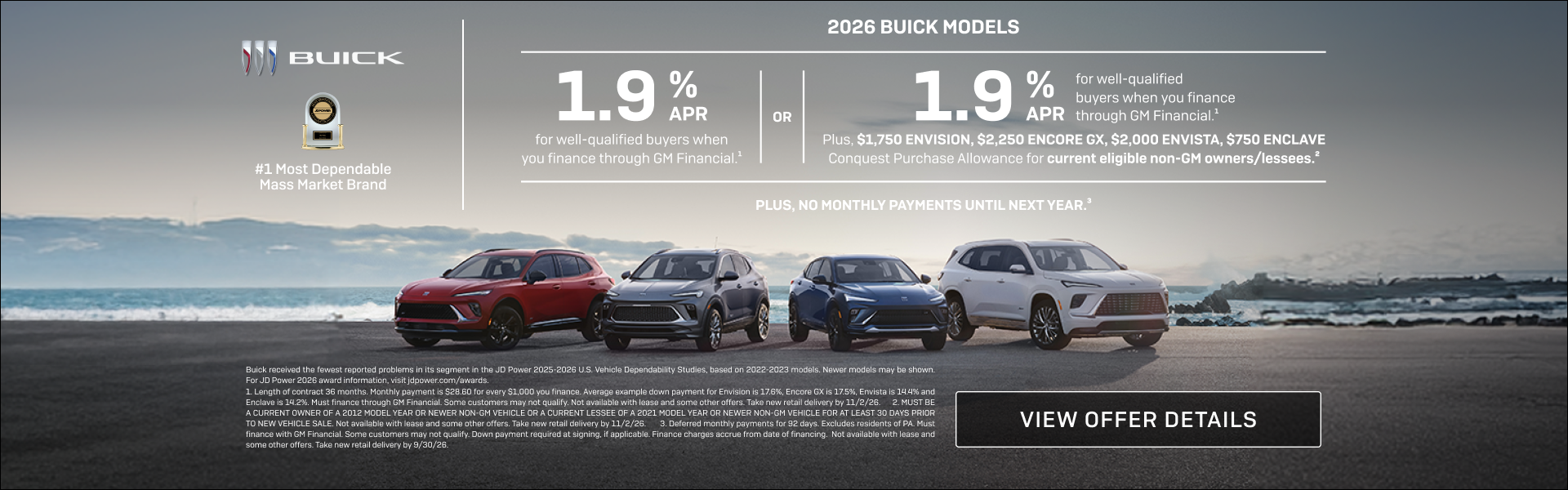 1.9% APR for well-qualified buyers on new Buick SUVs at Rivard Buick GMC Tampa