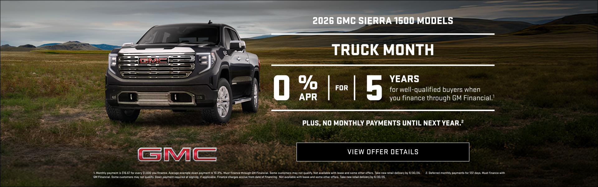 TRUCK MONTH0% APR FOR 5 YEARS for well-qualified buyers when
